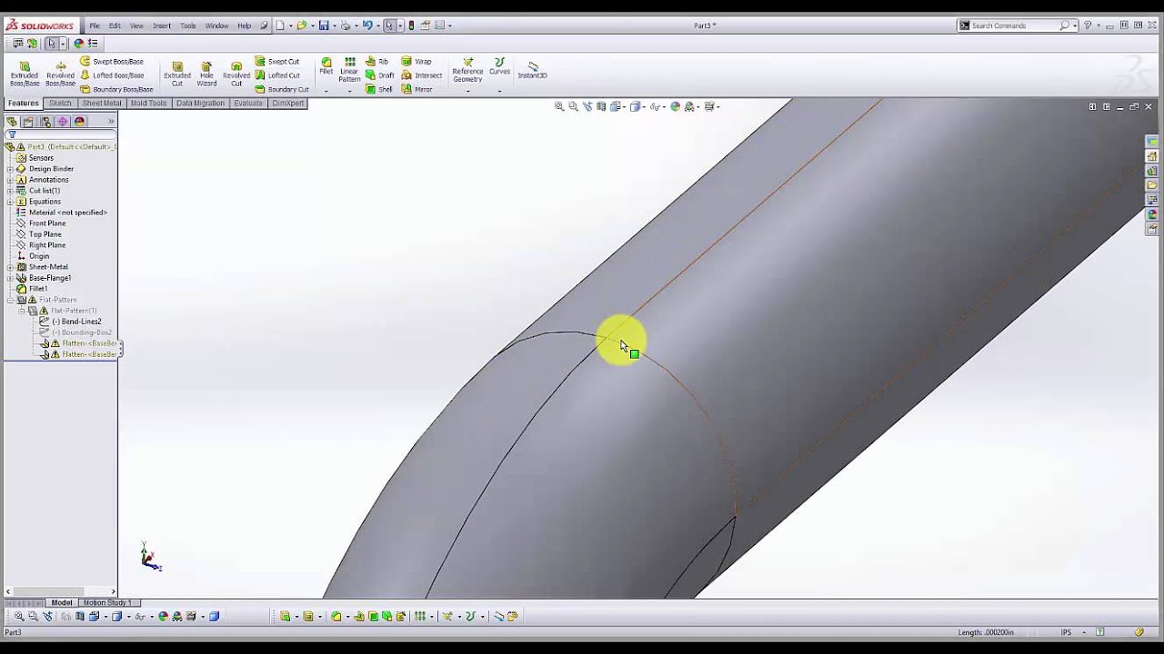 Bent Round bar in Solidworks