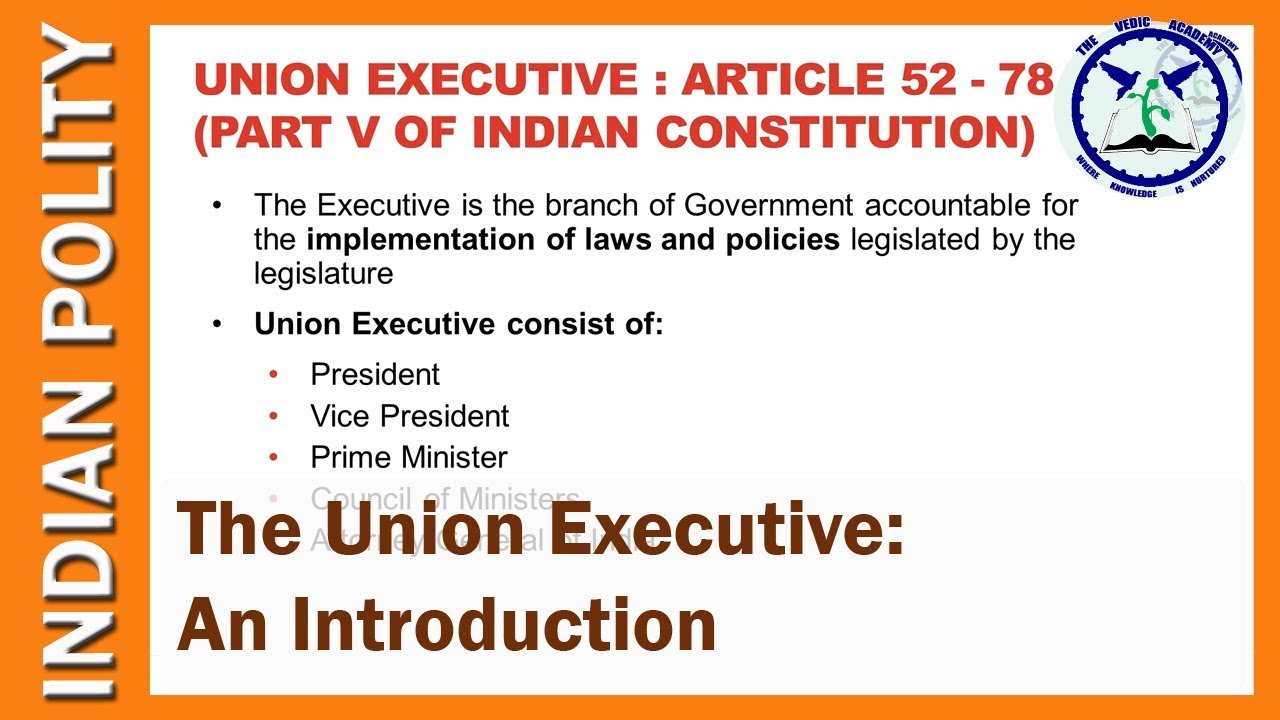 Indian Union Executive: Introduction | Indian Polity | SSC CGL | by TVA