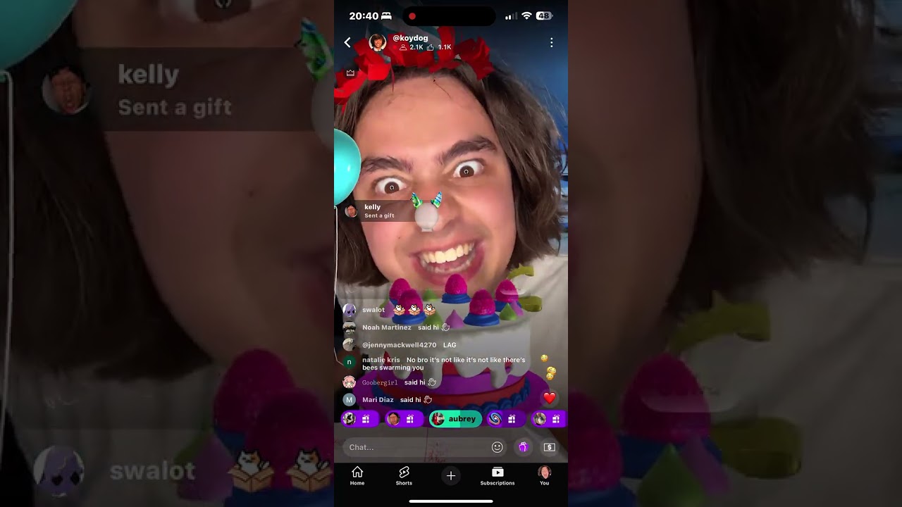 More of Koydog crash outs over gifts that cover the screen