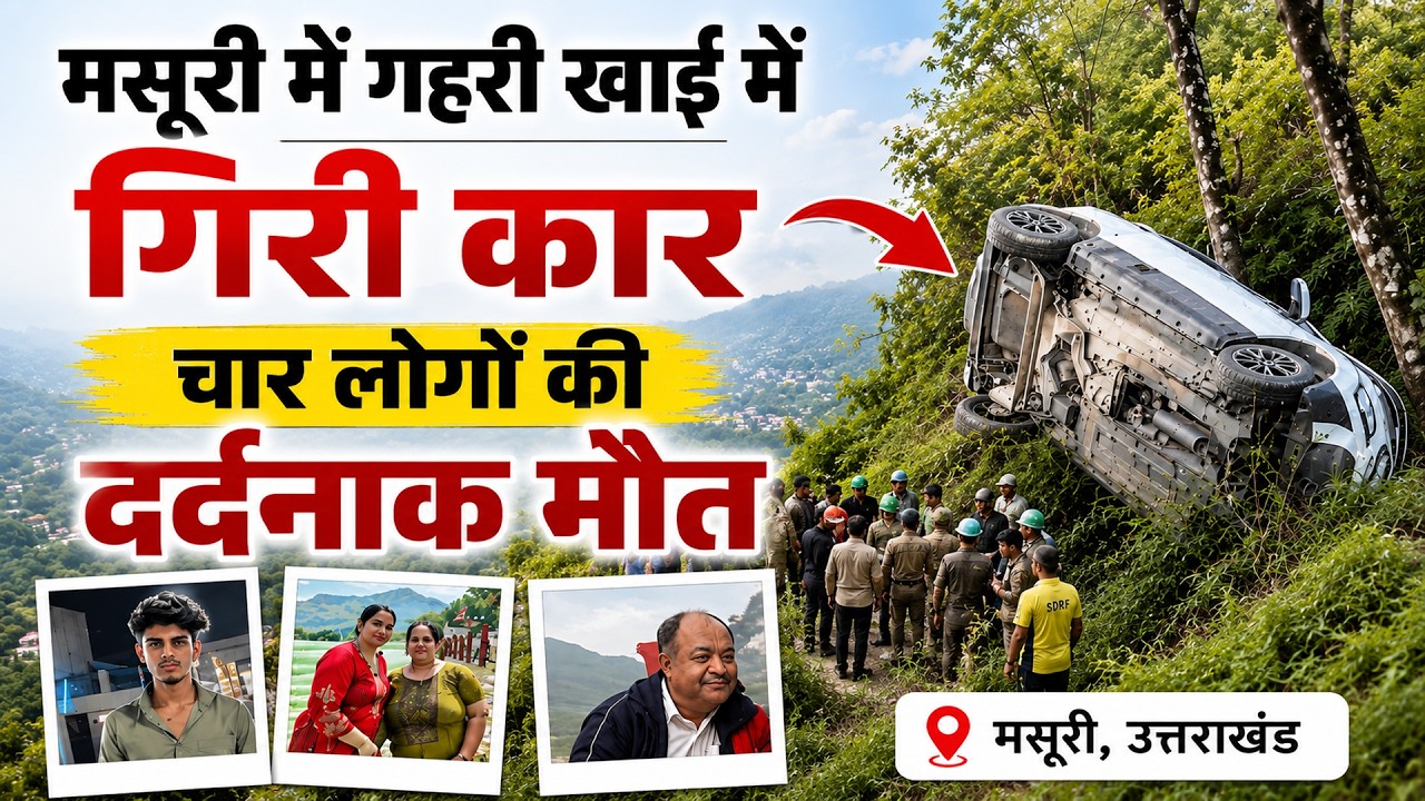 मसूरी 500 मीटर गहरी खाई में गिरी कार, चार लोगों की दर्दनाक मौ*त | Mussoorie Accident