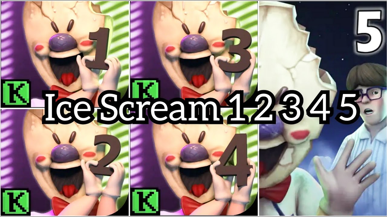 Ice Scream 1 2 3 4 5 All jumpscares 🔥