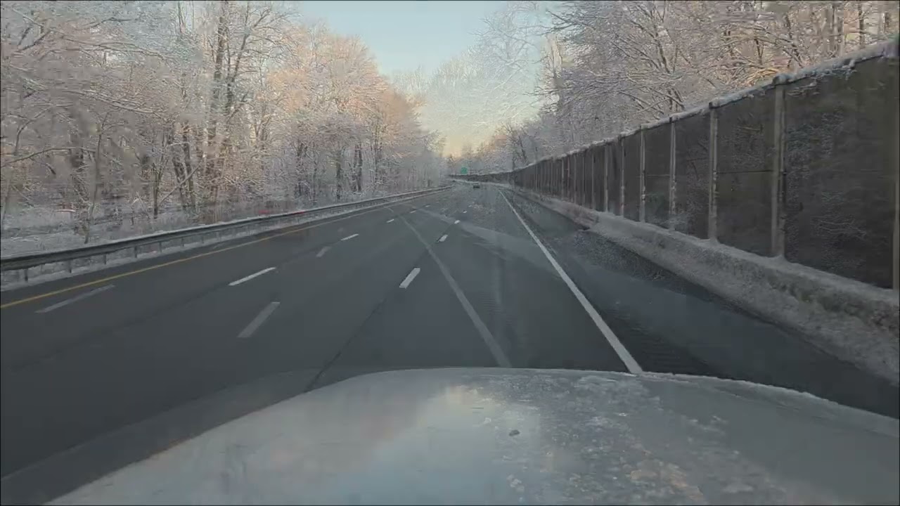 Driving Into A Winter Wonderland In Connecticut 