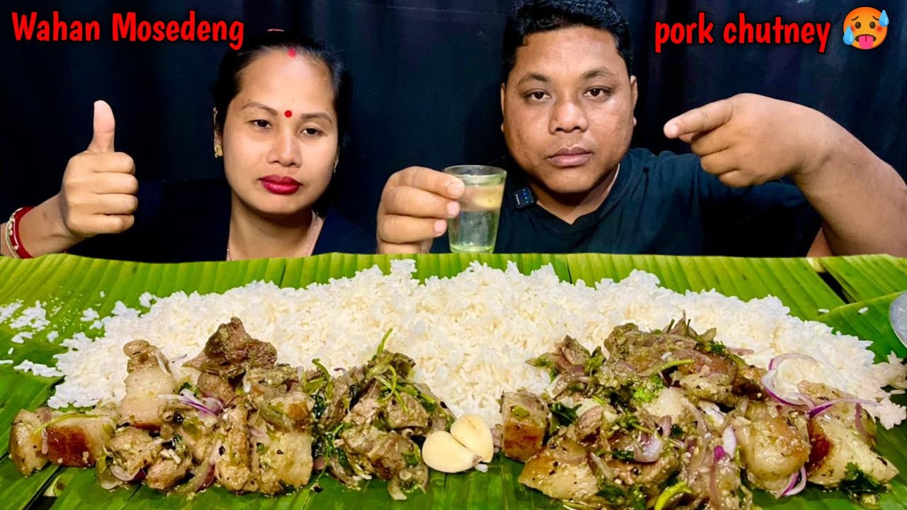 Mukbang Vlog: Tiprasa Style Chamung// (Wahan Mosedeng) Spicy Pork Chutney 🥵 | Eating Show |