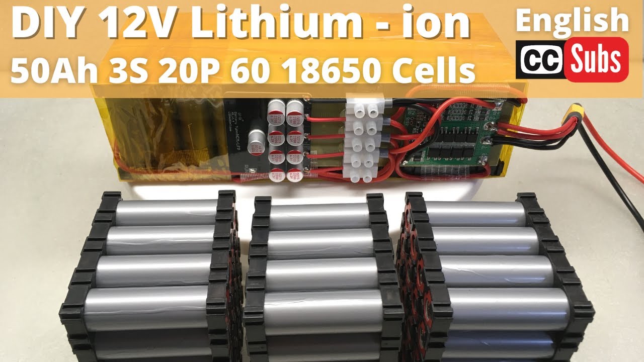 DIY 12V 50Ah Lithium-ion 18650 Cells Para sa Portable Solar Generator (Spot Welded)