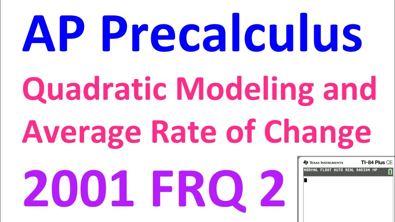 2001 FRQ 2 - Quadratic Modeling and Average Rate of Change [AP Precalculus]