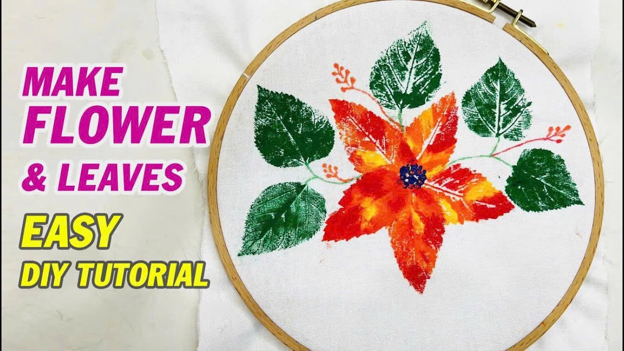 How to Create Flowers and Leaves with Leaf Printing | Easy DIY Tutorial