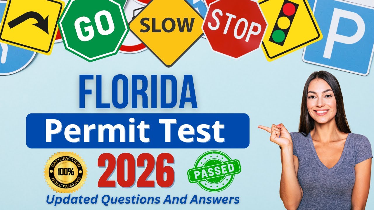 Florida FLHSMV Permit Test 2026 | FL Learners Permit Knowledge Test Study Guide & Practice Test 2