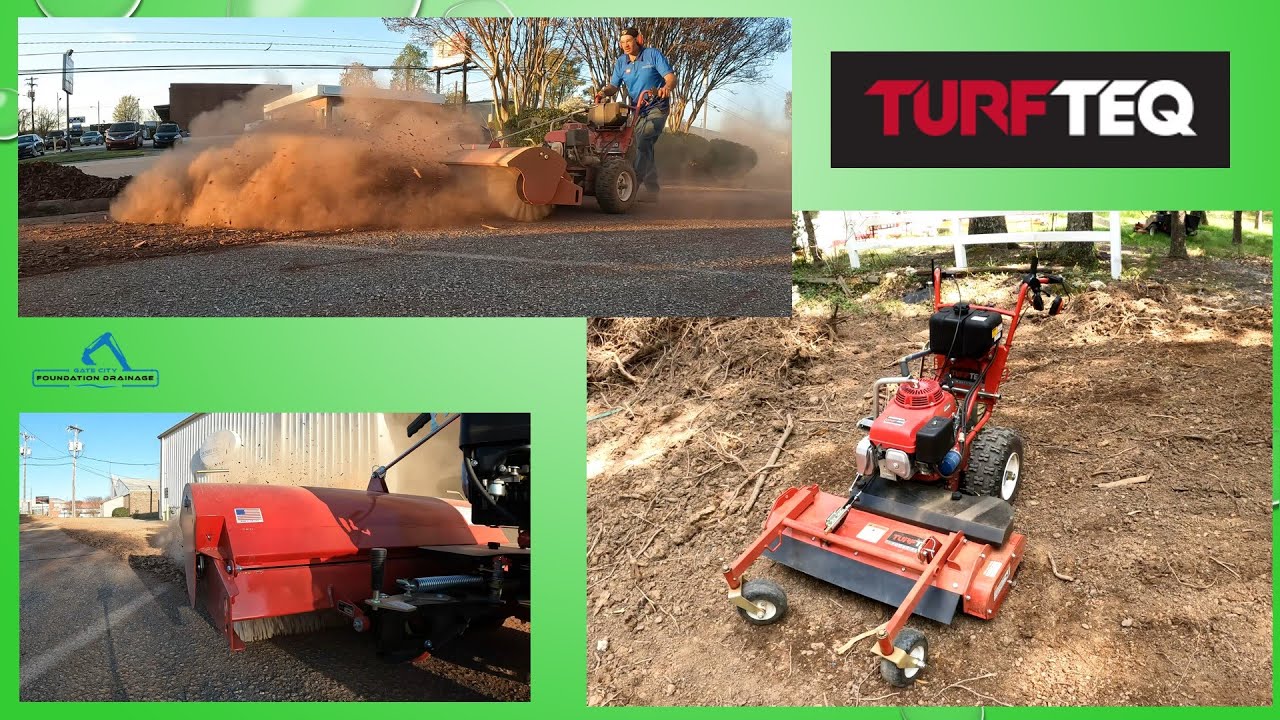 Обзоры силового агрегата Turfteq с насадками Power Rake и Power Broom