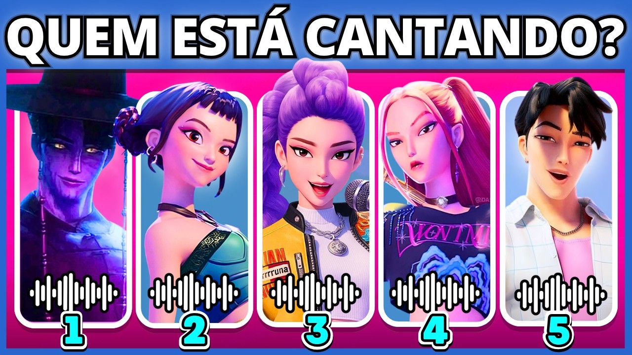 🎙️🎶 Adivinhe quem está Cantando | GUERREIRAS DO K-POP 💽 | Jinu, Rumi, Mira, Zoey | #quiz #buuquiz