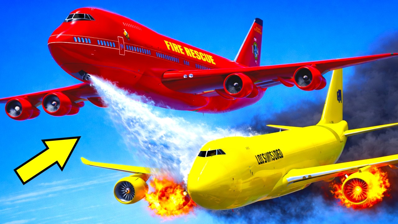Airplane Firefighter Extinguishes Another Aeroplane’s Engine Mid-Air | GTA 5
