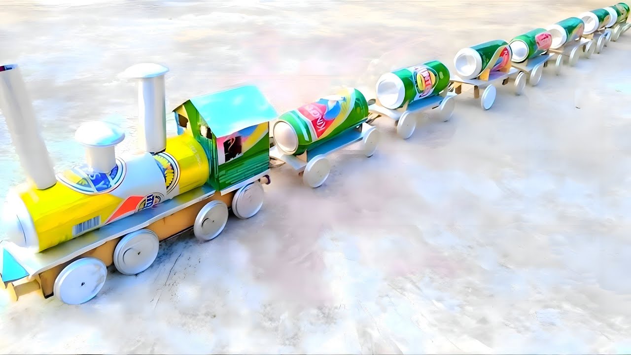 पेप्सी के डिब्बा के साथ सबसे लंबी ट्रेन बनाया घर पर || 🚂 DIY train 