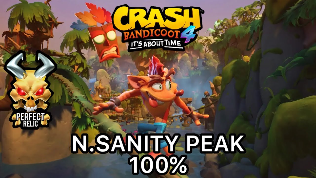 Crash Bandicoot 4 - N.Sanity Peak 100% Walkthrough - All Box Locations, Gems (Red Gem) Perfect Relic