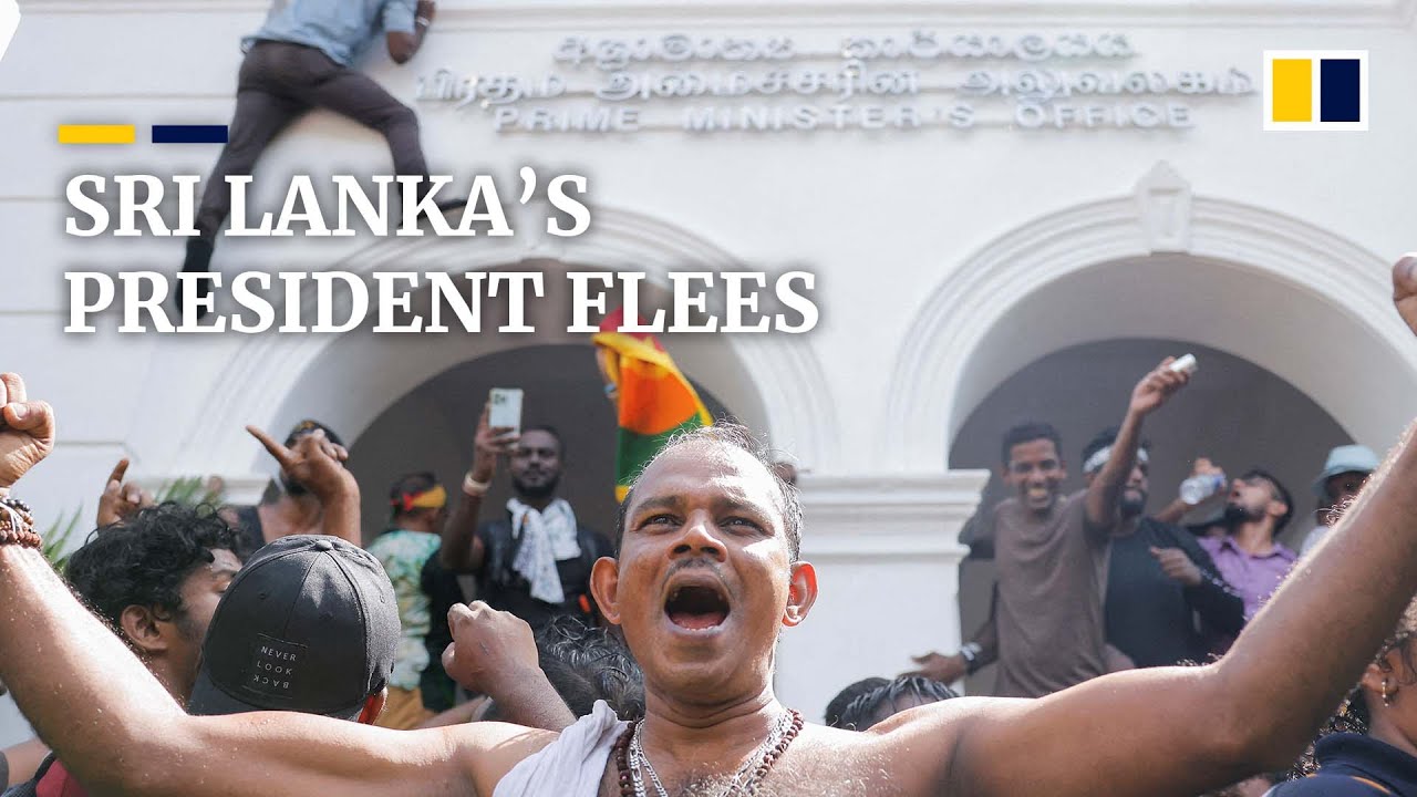 Protesters in Sri Lanka storm PM’s office hours after President Rajapaksa cedes power and flees