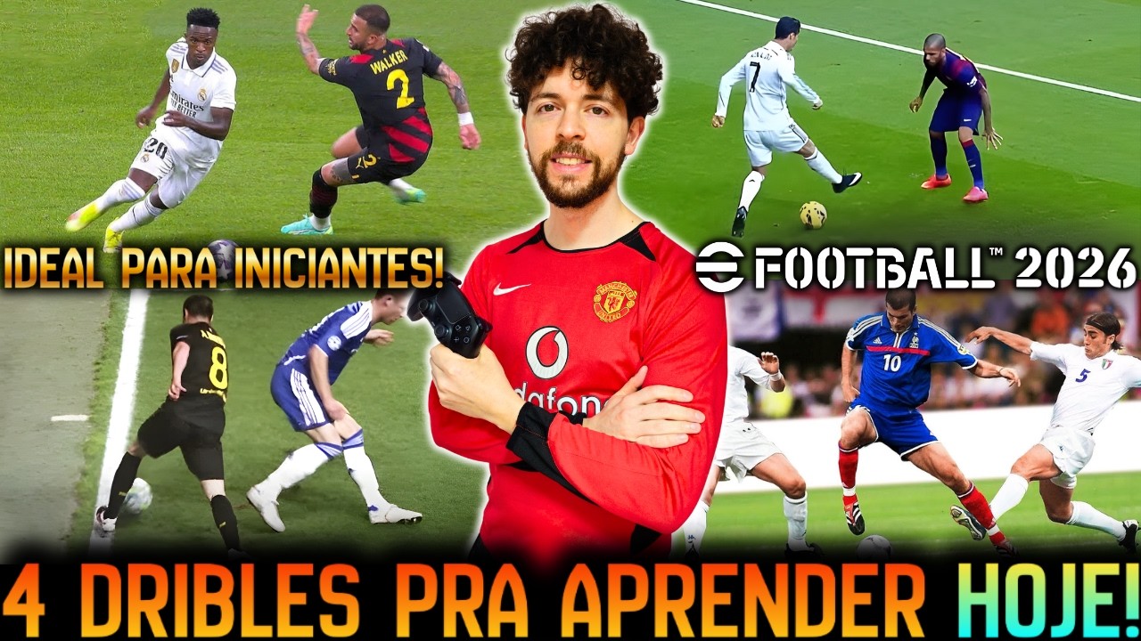 APRENDA OS 4 DRIBLES FUNDAMENTAIS do eFootball! ⚽ (Guia para Iniciantes)