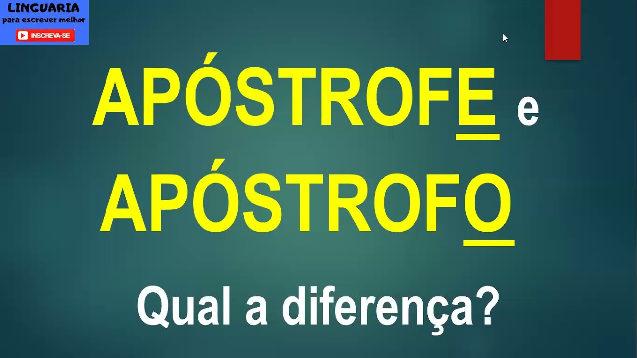 APÓSTROFE e APÓSTROFO: qual a diferença? [parônimos]