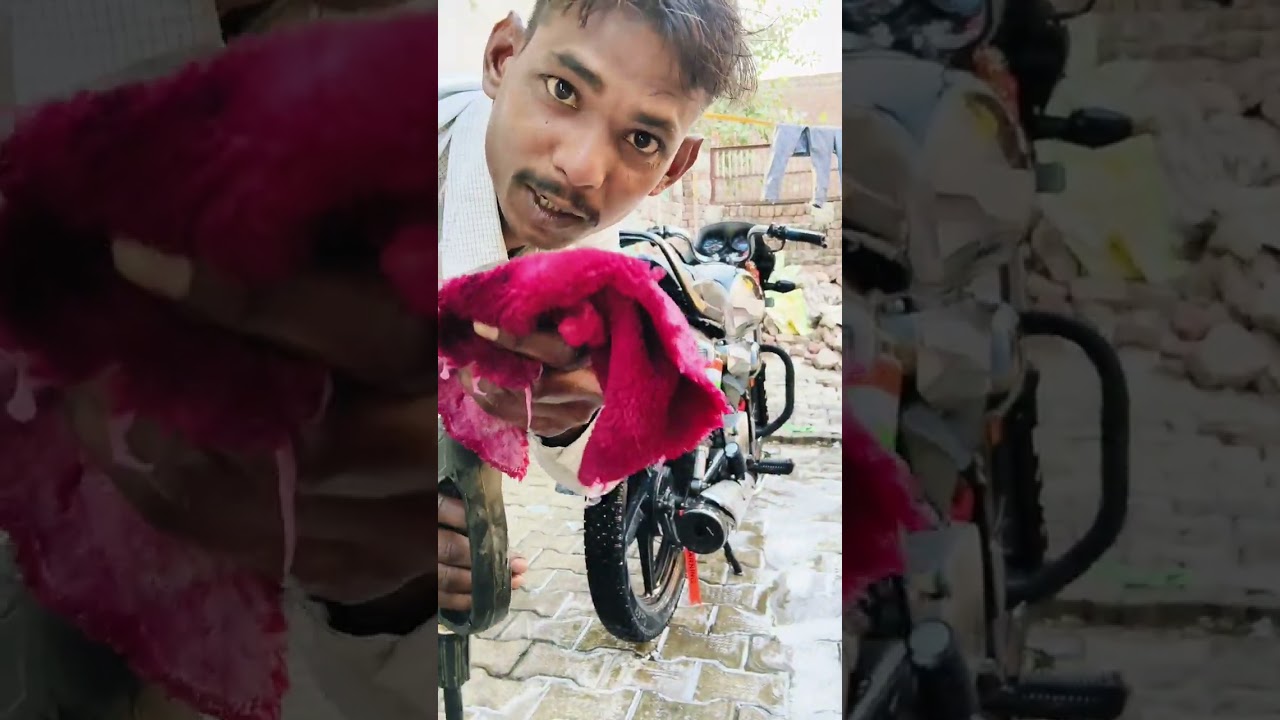 आज का हमारा ब्लॉक है अपनी बाइक को वॉशिंग करने का#facebook #funny #viral #block Haryana Quran Panipat