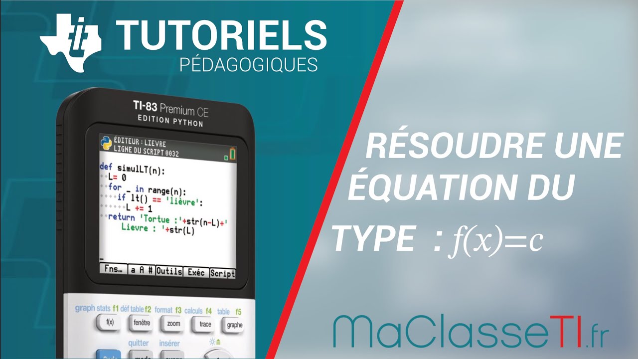 Résolution d'une équation f(x)=c (fonction kx²)
