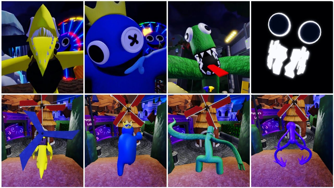 what if rainbow friends  2 monster attack and roleplay top 4 monster