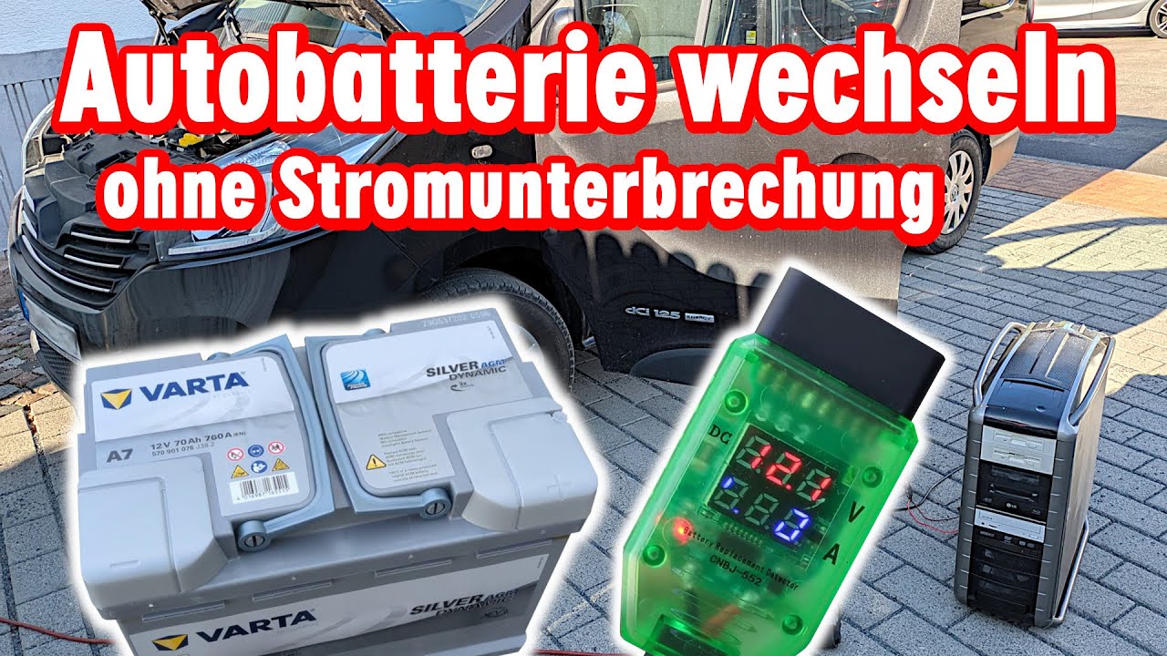 Autobatterie wechseln ohne Stromunterbrechung mit Memory Saver - ausbauen testen messen SLI EFB AGM