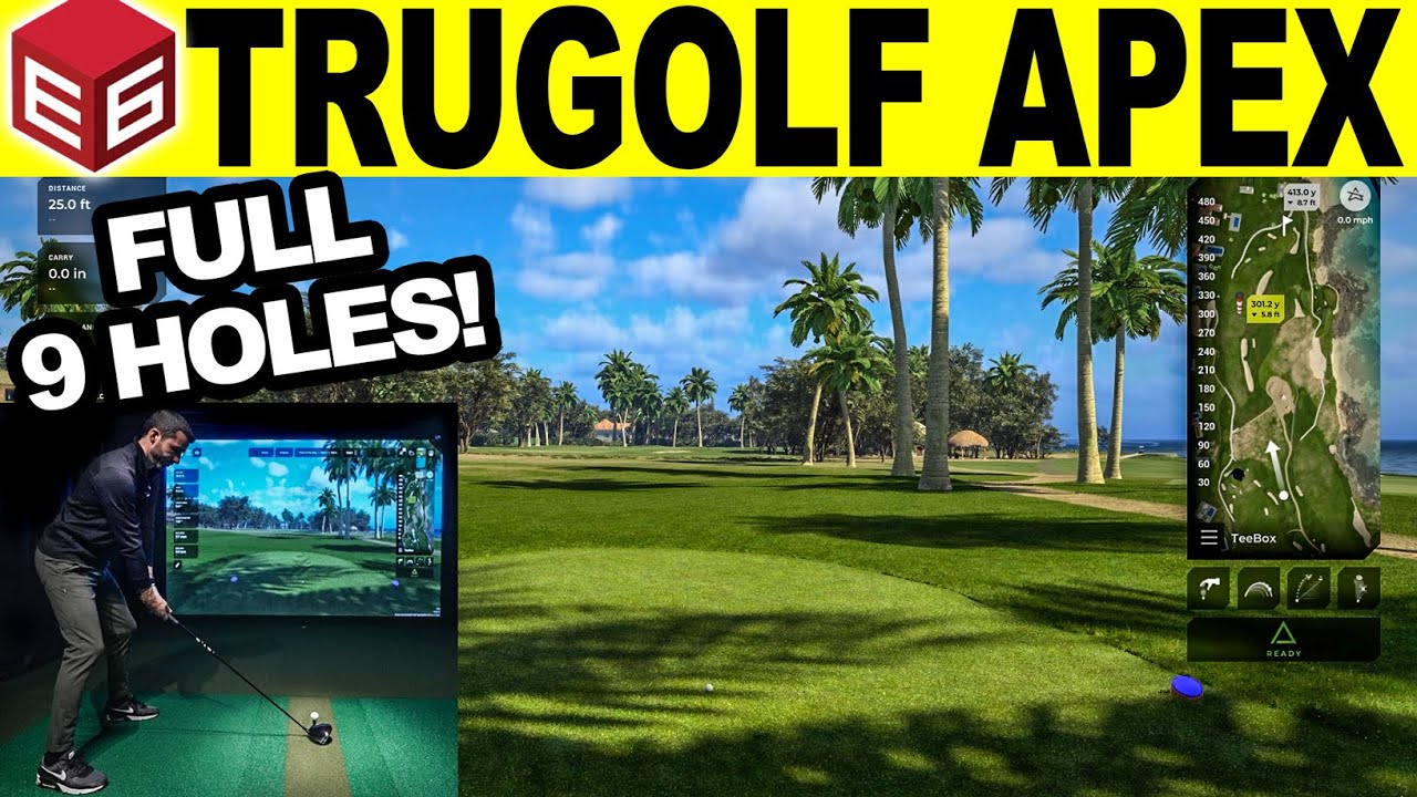TruGolf E6 Apex Golf Simulator Software Review! FULL 9 Holes! 🏌️‍♂️⛳
