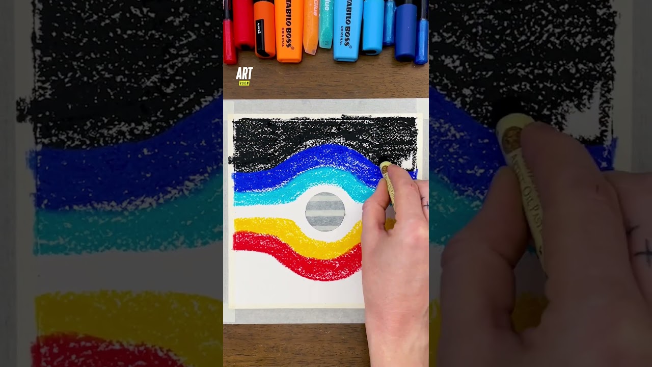 I draw a supermassive black hole 😱🪐 #drawingtutorial #oilpastels #gradient #blackhole #space