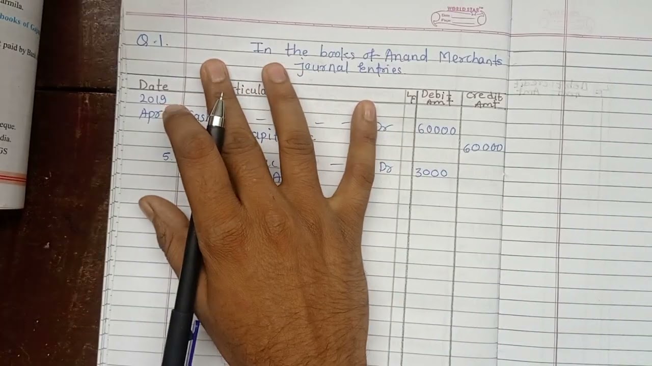 Q.1. |Books of Anand general stores |journal entries | practical problem #accounting #11th