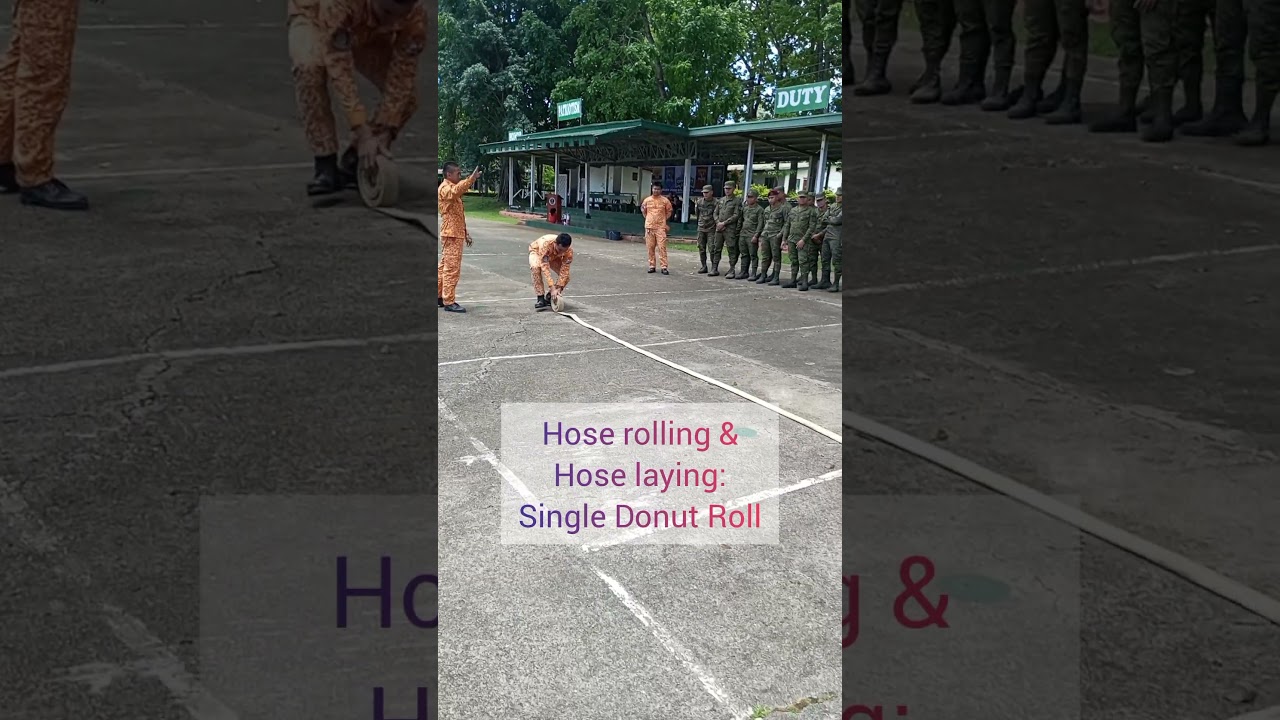 Single Donut Roll #firefightingtraining #hoselaying #hoserolling