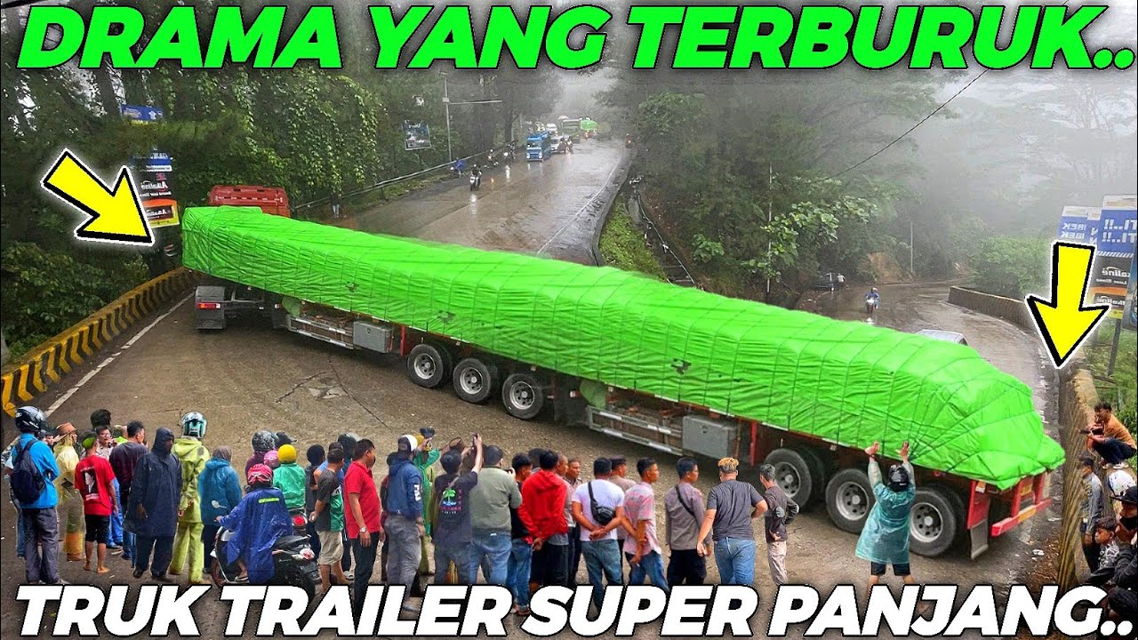 BIKIN SAKIT KEPALA !!! Drama Terburuk Truk Trailer Super Panjang Di Tikungan Tajam Sitinjau Lauik