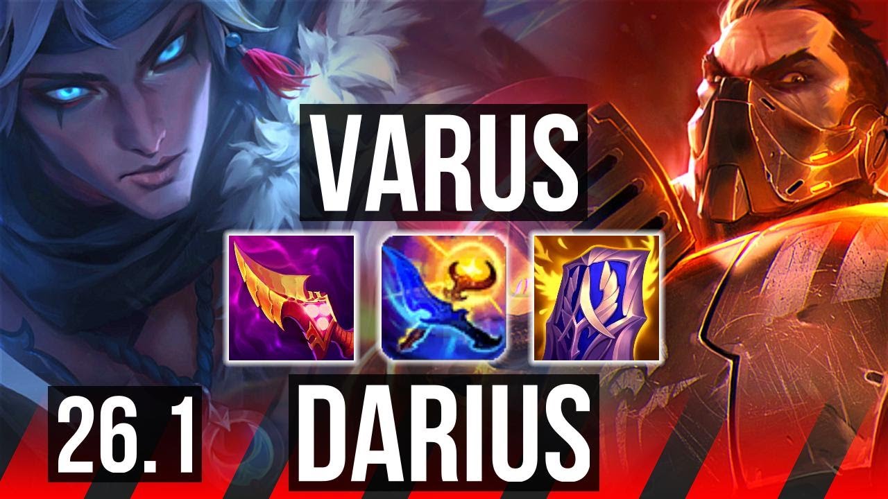 VARUS vs DARIUS (TOP) | Good KDA: 13/1/2 | NA Grandmaster | 26.1