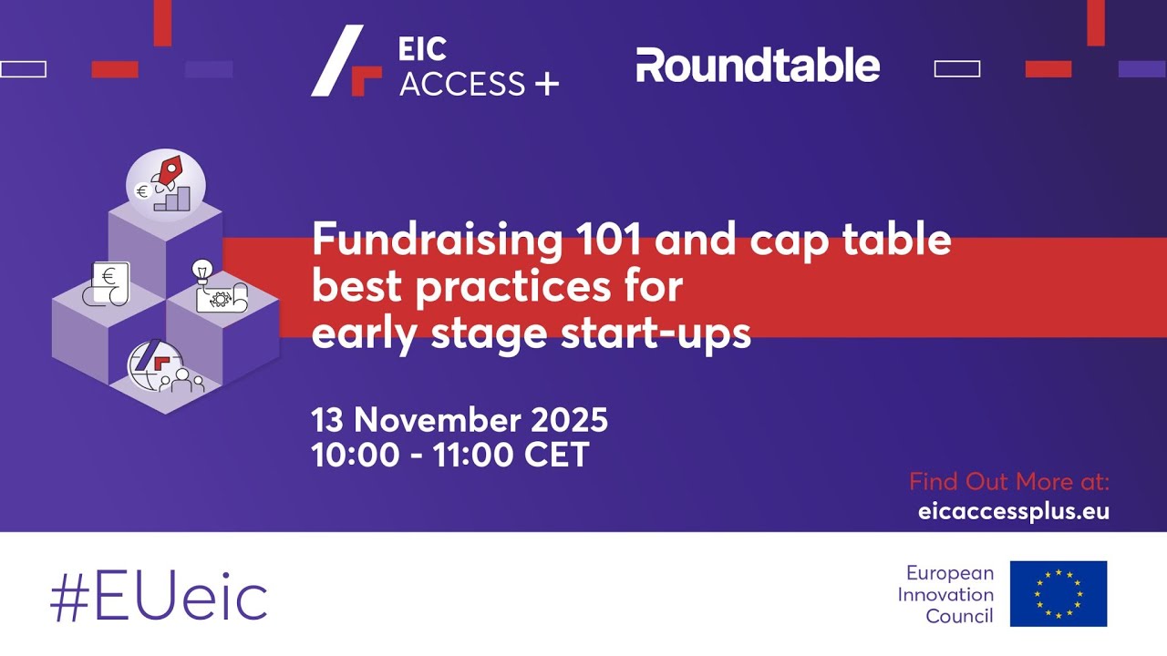 EIC ACCESS+ Educational session #1: Fundraising 1o1 and cap table best practices for early stage