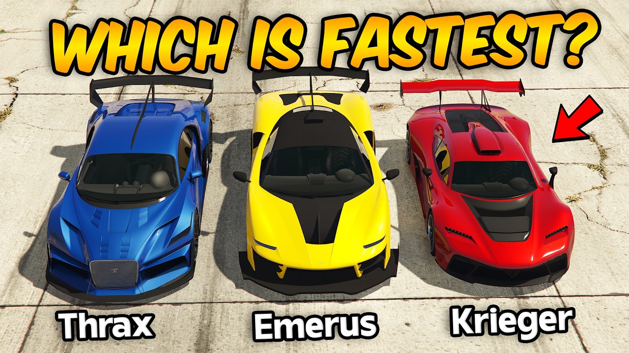 GTA 5 ONLINE - KRIEGER VS EMERUS VS THRAX (WHICH IS FASTEST?)
