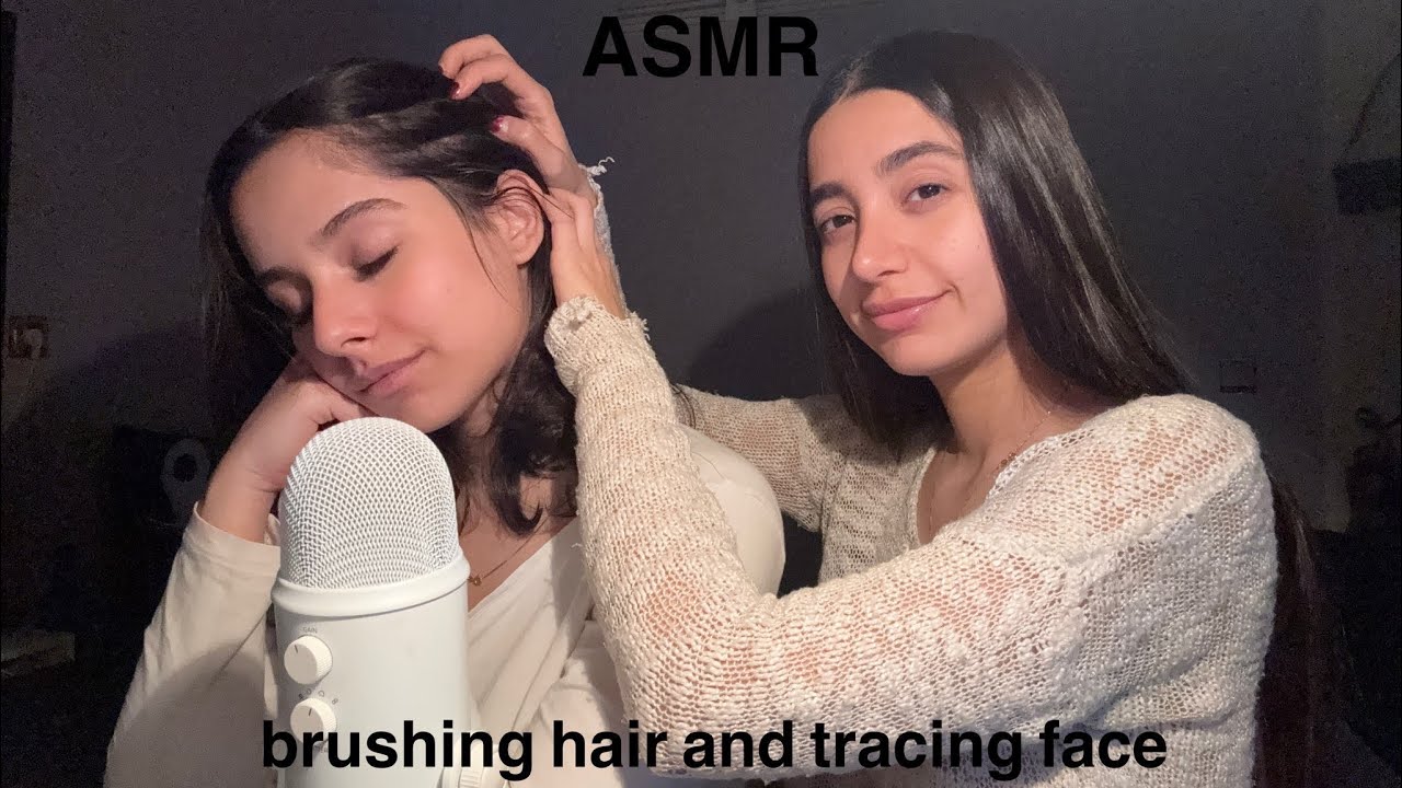 ASMR brushing hair , tracing face