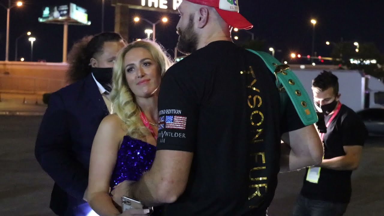 TYSON FURY LEAVES ARENA, GIVES FINAL WORDS AFTER KNOCKING OUT WILDER, SHARES MOMENT w/ WIFE PARIS