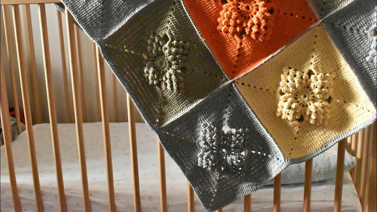 Mısır Patlağı Battaniye Yapımı/Popcorn Bebek Battaniyesi/Crochet Baby Blanket/ PART 1