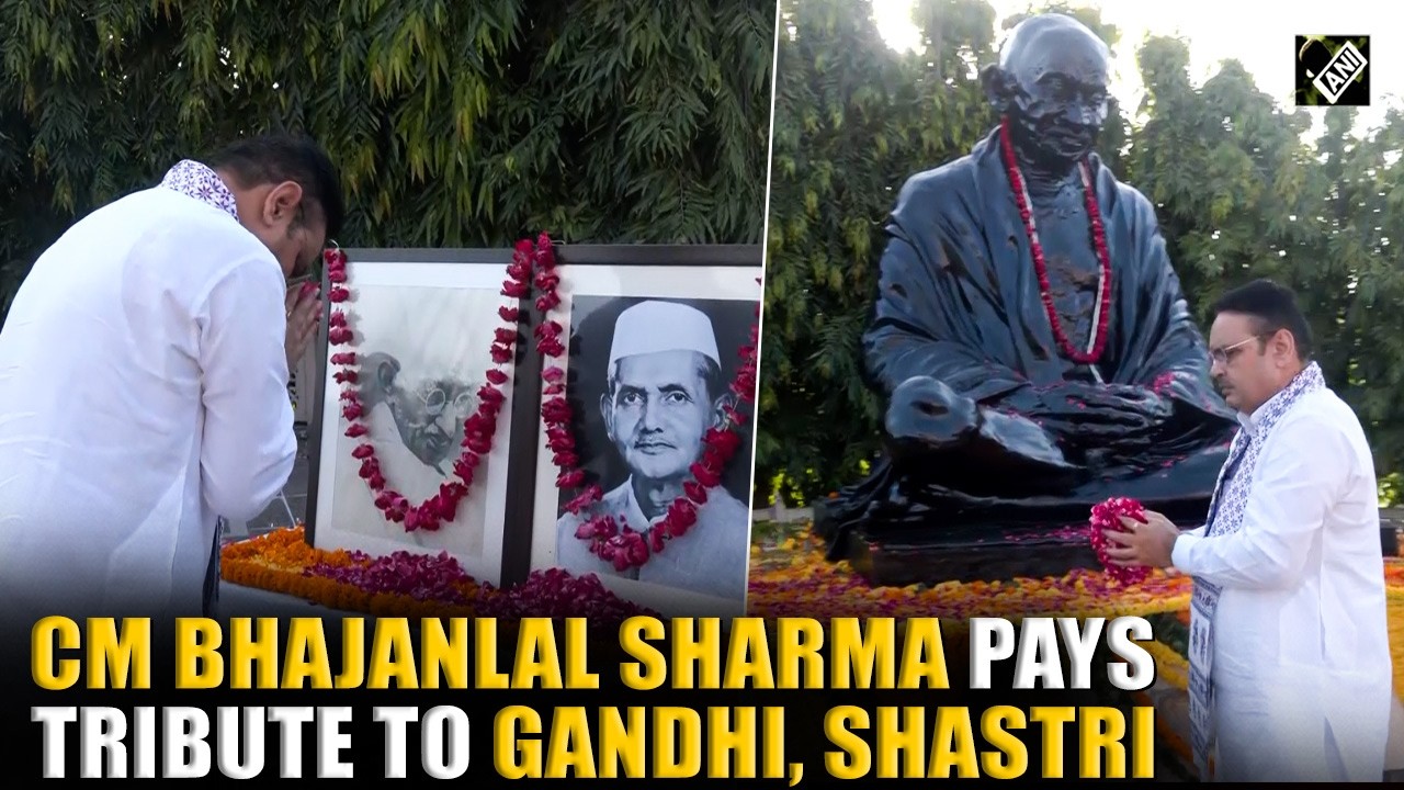 Rajasthan CM Bhajanlal Sharma pays tribute to Mahatma Gandhi, Lal Bahadur Shastri in Jaipur
