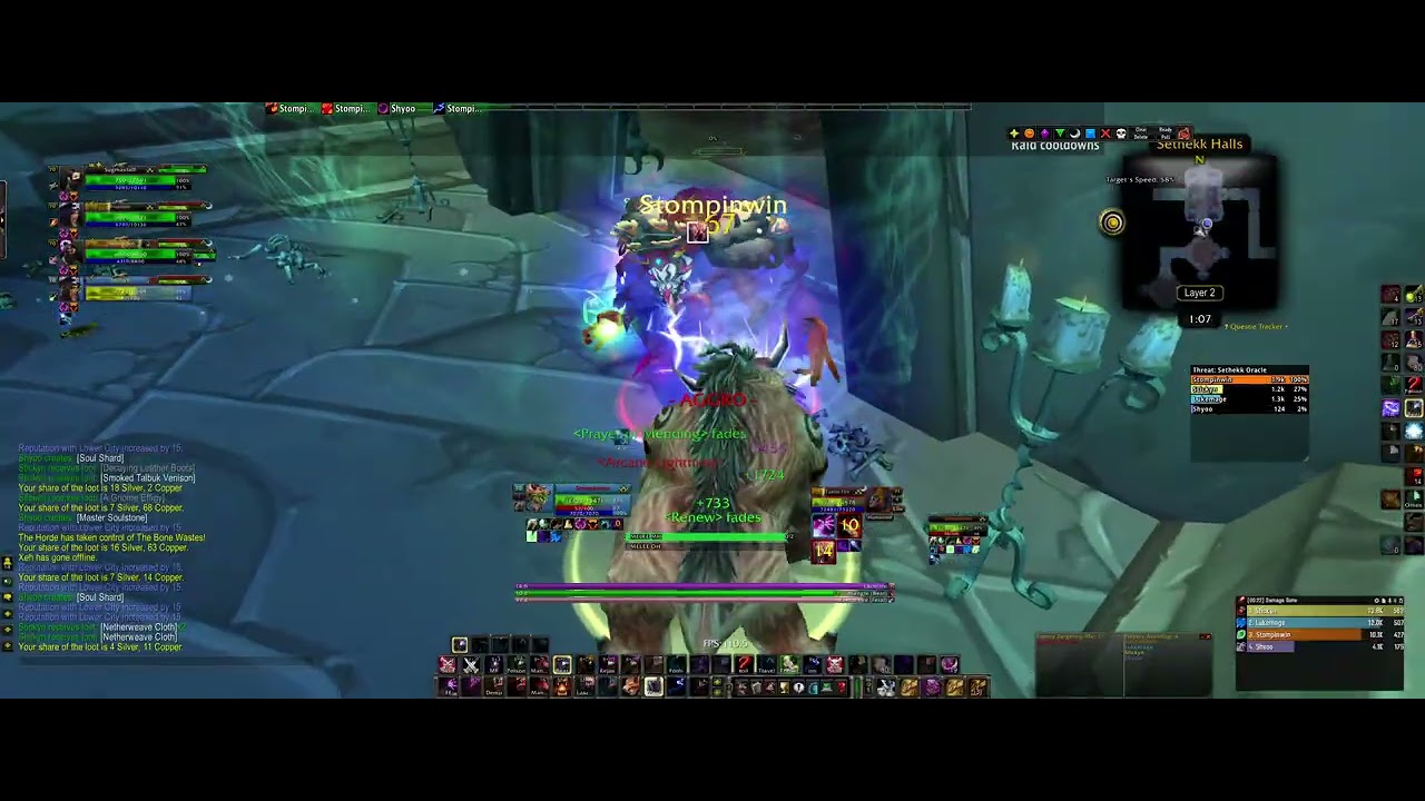 WoW TBC Heroic Sethakk halls 35 min, Druid Tank
