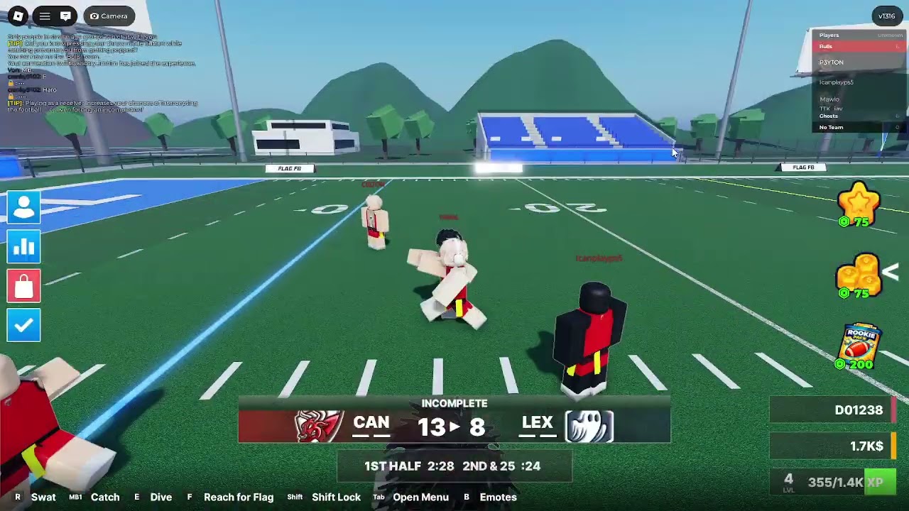 Playing flag football