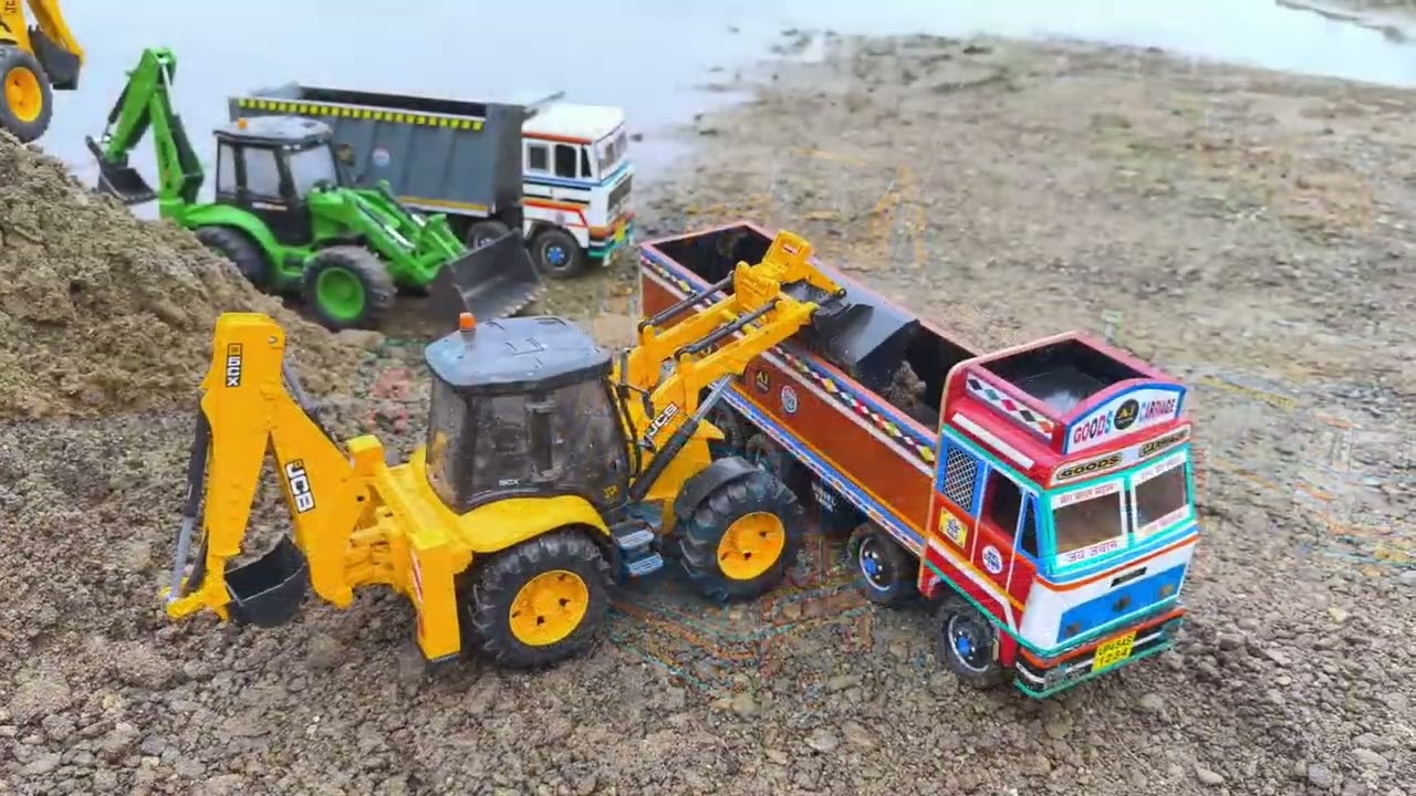 JCB and tractor truck mini water 🌊 and accident power of mini game 🎮