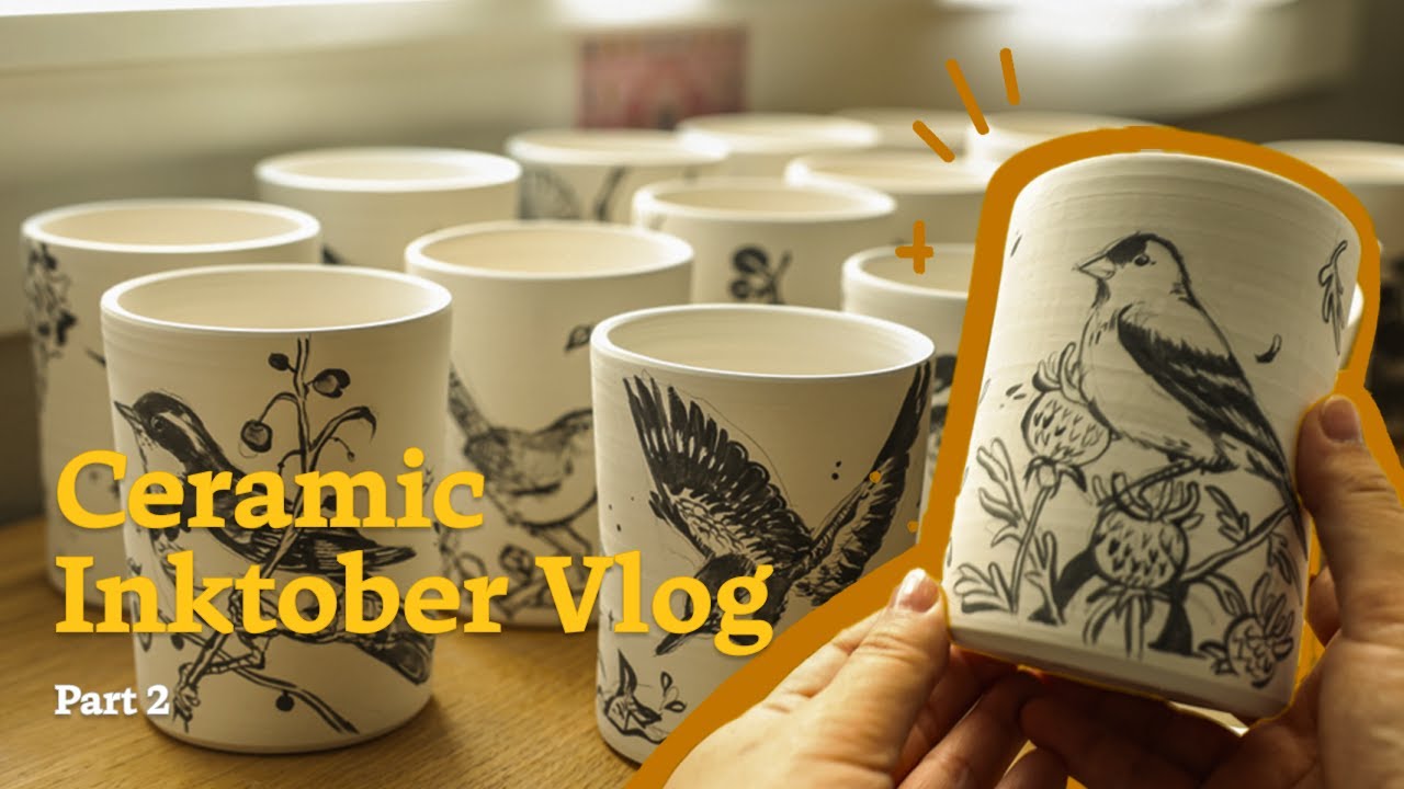 Ceramic Studio Vlog ✿ | Drawing Birds | inktober // Part 2