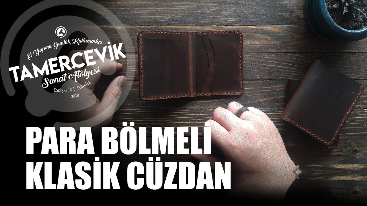 Klasik Deri Cüzdan -  Deri Cüzdan Yapımı Para bölmesli 5+1 (BEDAVA KALIP, FREE PATTERN)