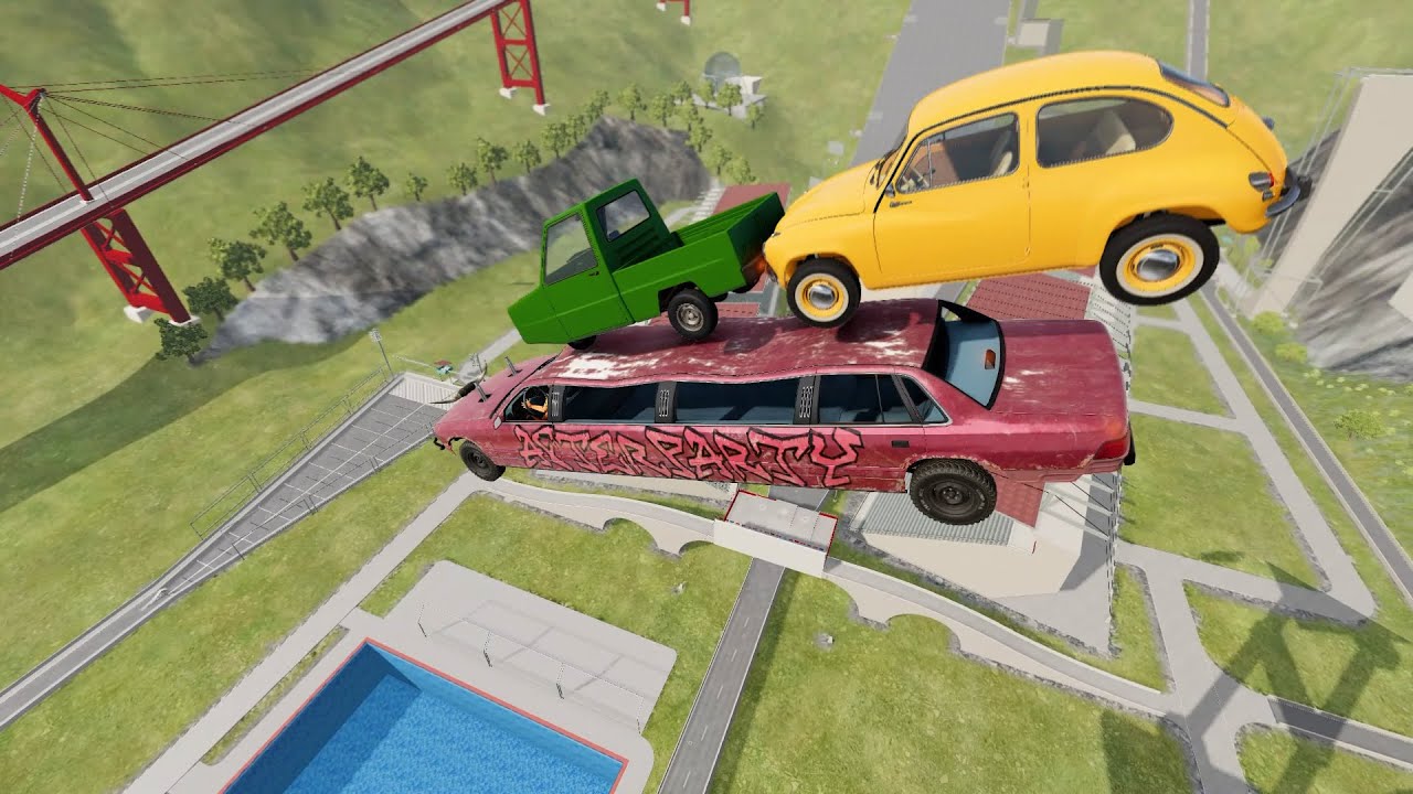 Автомобиль против бассейна для ныряния #19 | BeamNG Drive