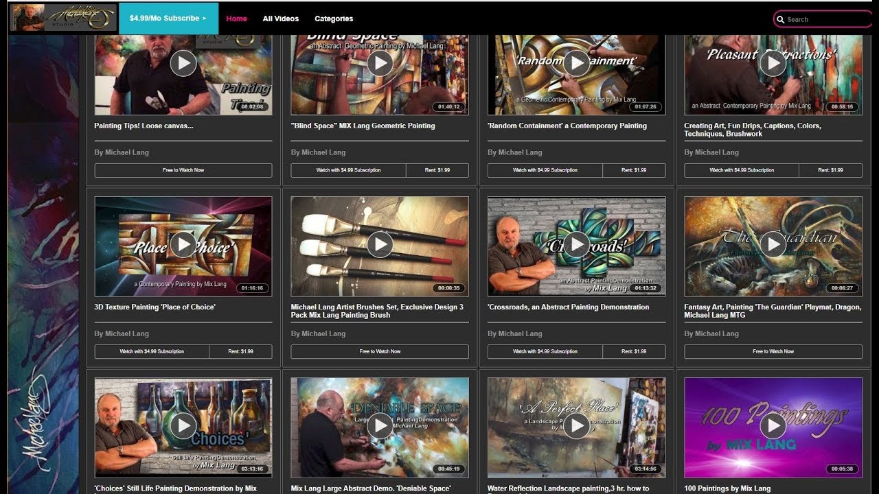 Michael Lang Art & Painting Videos available on PIVOTSHARE
