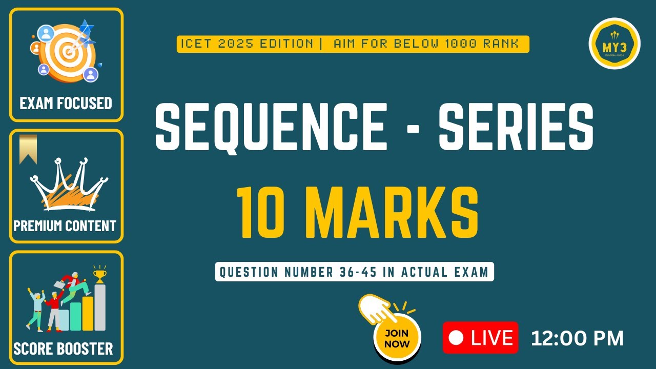 🔥 Number -Letter Series | TG ICET 2025 | Last 20 Days Strategy Get Below 100 Rank | MY3 Academy 🔥