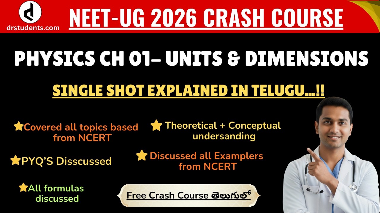 UNITS & DIMENSIONS || PHYSICS || NEET-UG 2026 YT CLASSES IN TELUGU..! || #drstudents  #neet2026