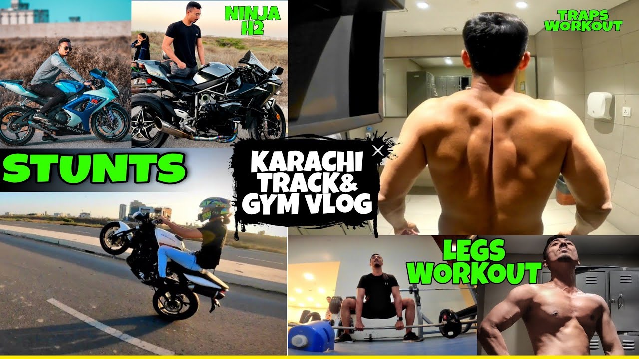 Stunts One Wheeling On Karachi Track Moto & Workout Vlog 2023 | Yasir Fitness Official