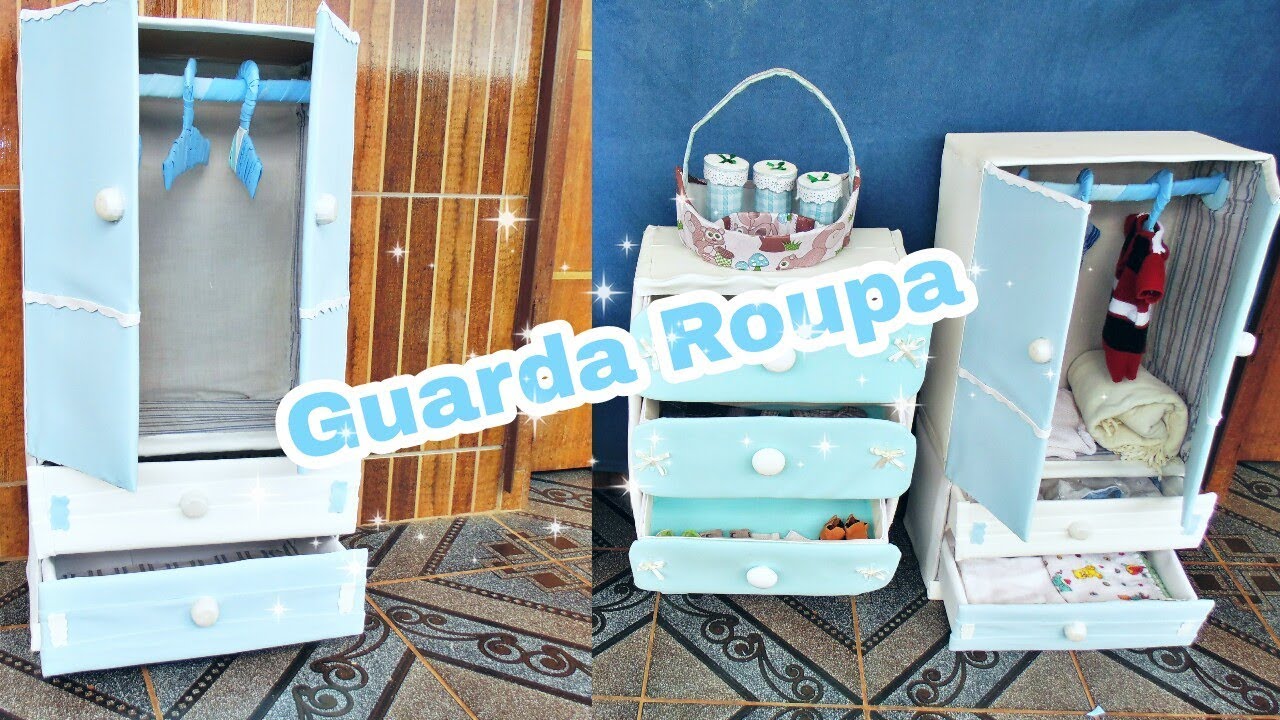 Guarda Roupa de Papelão para bebê Reborn