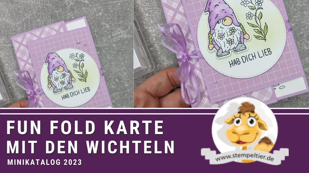 Stampin Up 2024 Anleitung Fun Fold Karte mit Wichtel