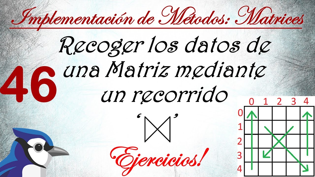 Ejercicio 46: Recoger los datos de una matriz mediante un recorrido tipo 'N'