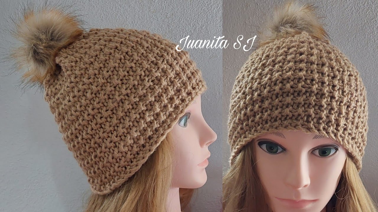 Cómo tejer Gorro en Dos Agujas FÁCIL paso a paso  / tejido  Fácil