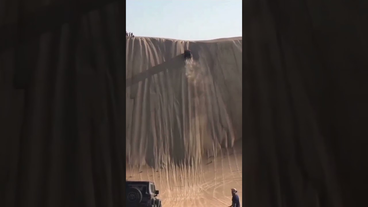 Car running in 80 degree slope Desert #dubai #car #shorts